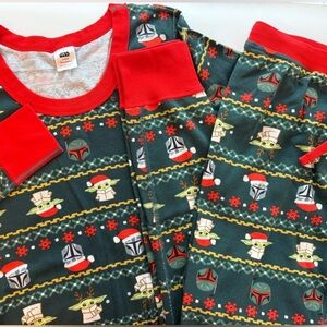 Hanna Andersson Star Wars PJ Set – Grogu Top S + Joggers M – Organic Cotton